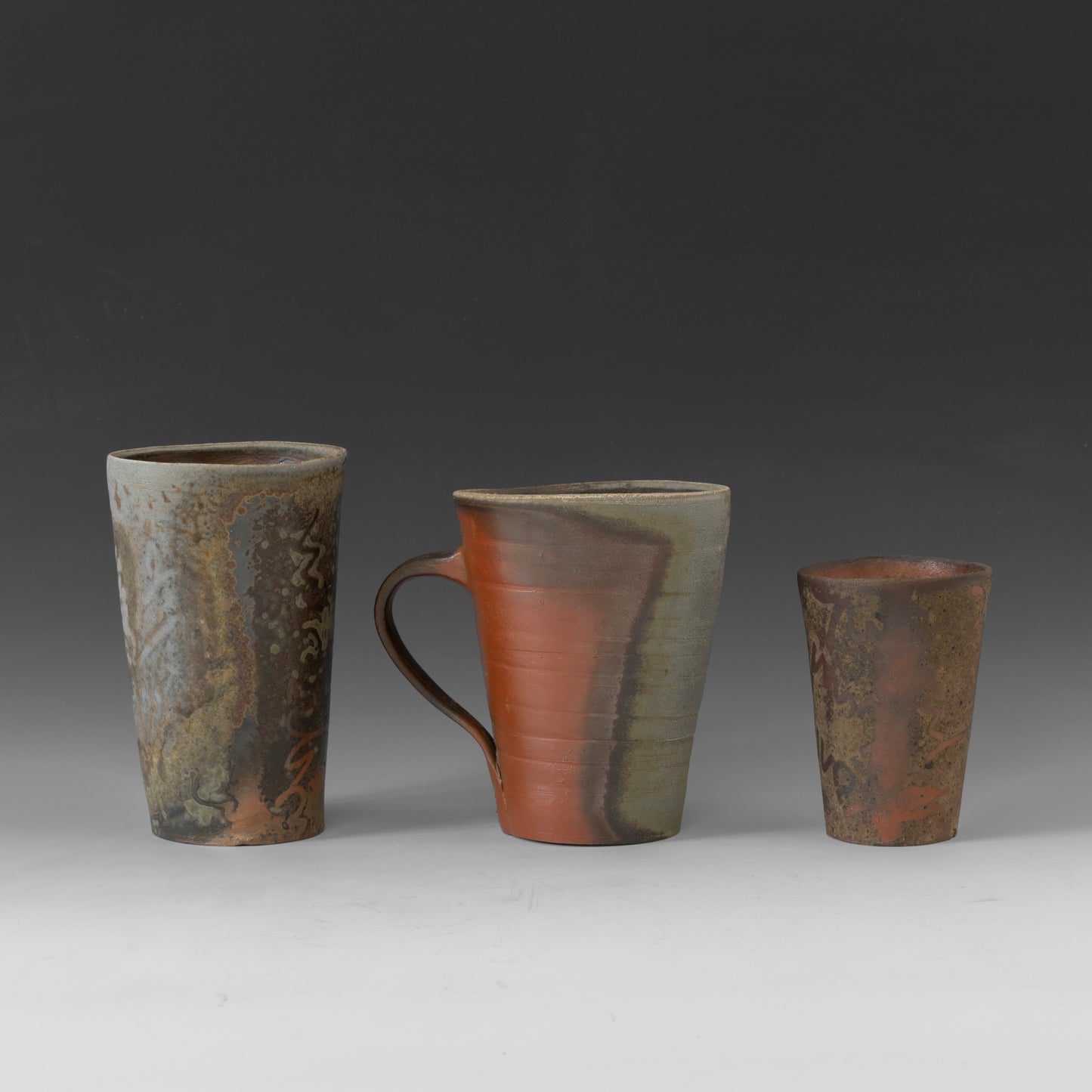 (#54a) Poem Beaker (5"); Mug (4.5"); Poem Cup (h 3.5")