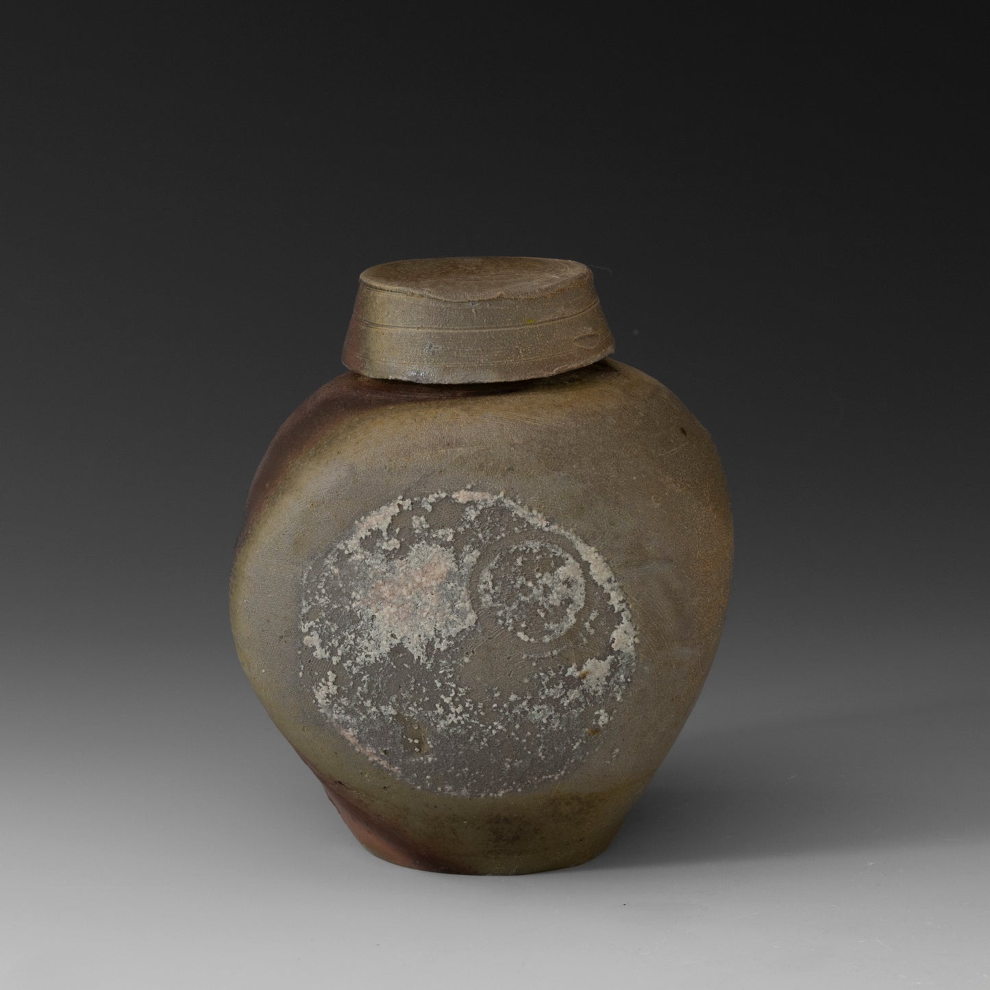 (#73)  Covered Small Moon Jar