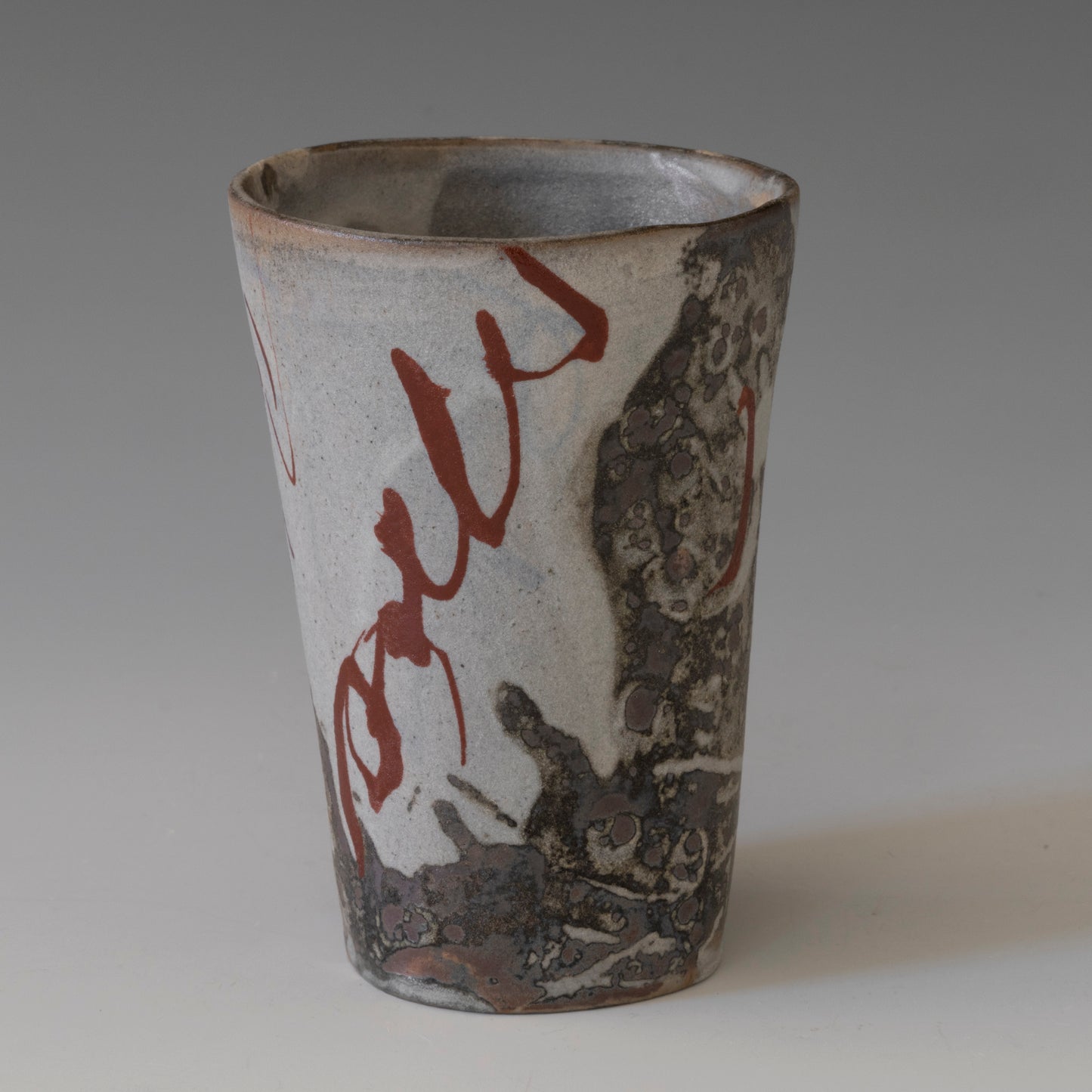 Red Asemic Poem Cup 4